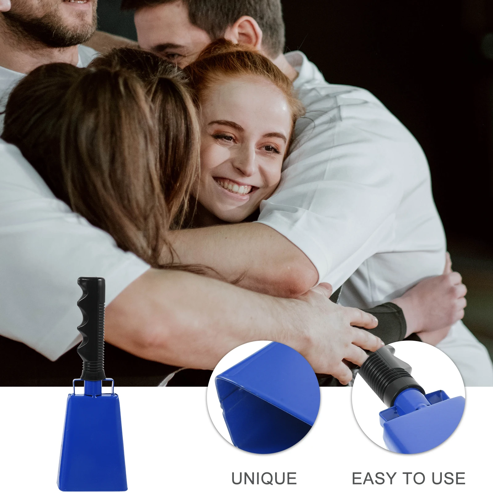 

2 Pcs Cow Bell Hand Cheering Bells Cowbell Noise Maker Football Sports Handheld for Events Metal Game Loud Cowbells