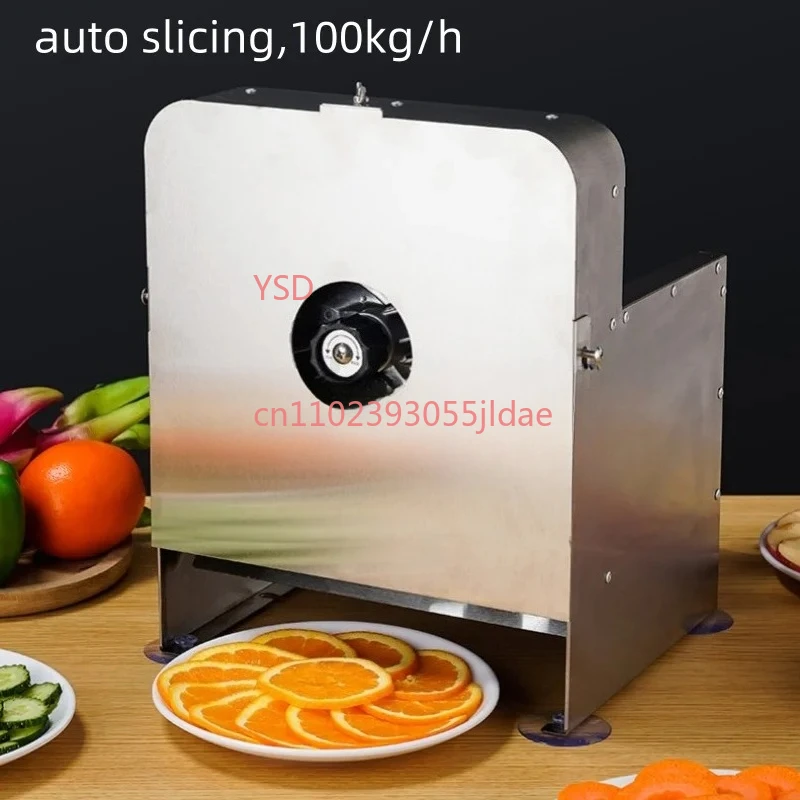 Stainless Steel Commercial Slicer, Electric Manual Dual Use Design for Lemon Fruit Potato Carrot Vegetable Cutting