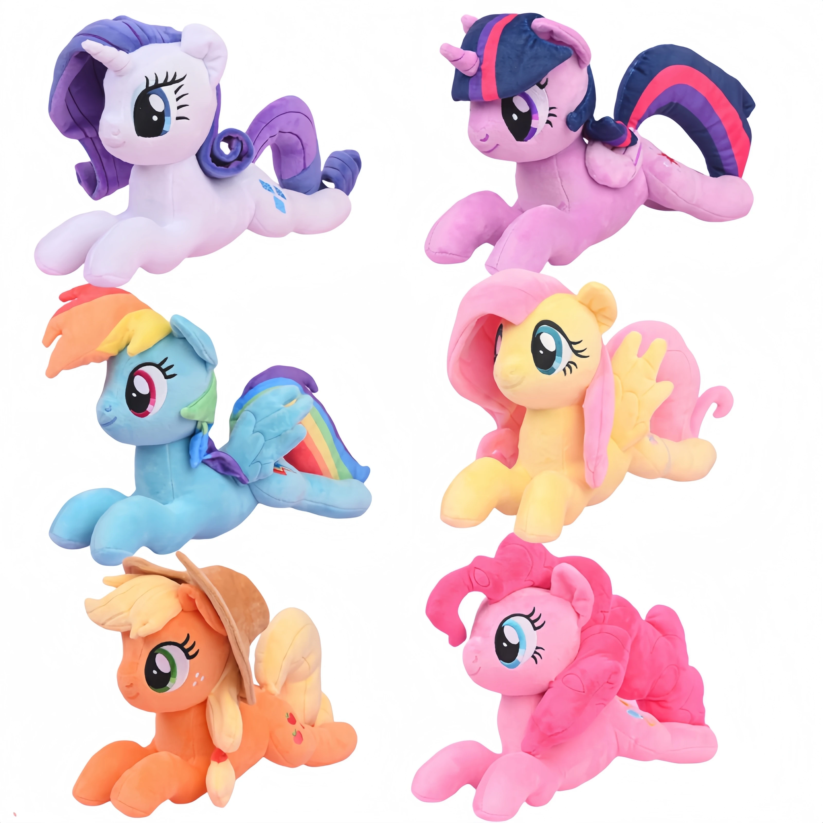 New Style My Little Pony Plush Toy Rainbow Dash Apple Jack Rarity Anime Stuffed Doll Fluttershy Pinkie Pie Toy Girl Xmas Gift