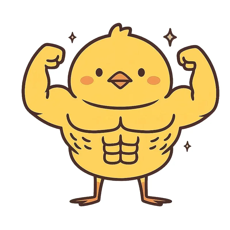 6-Inch Muscle Chicken Pattern Premium Waterproof Vinyl Stickers, Suitable for Cars, Laptops, Bottles, Trucks Phones, Motorcycles