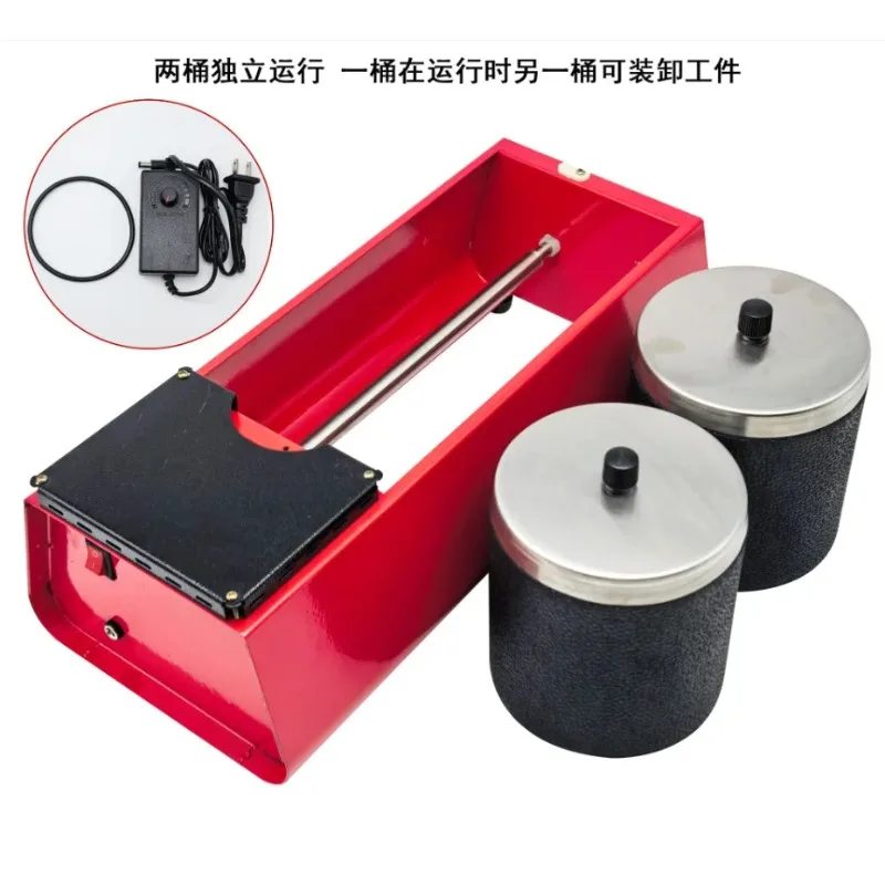 1L Capacity Mini Jewellery Rotary Polisher Jewelry Tumbler Polishing Machine with Glass Barrel for Gold Silver Jade Rock