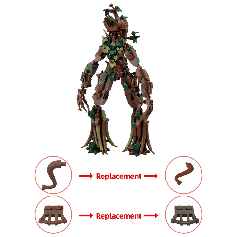 MOC-décennie s de Construction de Barbes d'Arbres de Forêt Panoramique, Modèle de Personnes Elfes, Assembler des Jouets en Briques, Cadeau pour Enfants