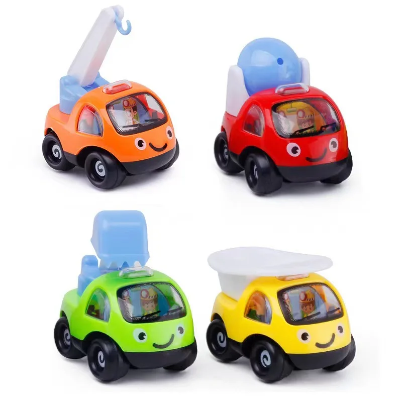 1pc Cartoon Two Way Pull Back Car Simulate Inertia Skidding Engineering Car Model  Children's Boys Fun Puzzle Toys Cars Gifts