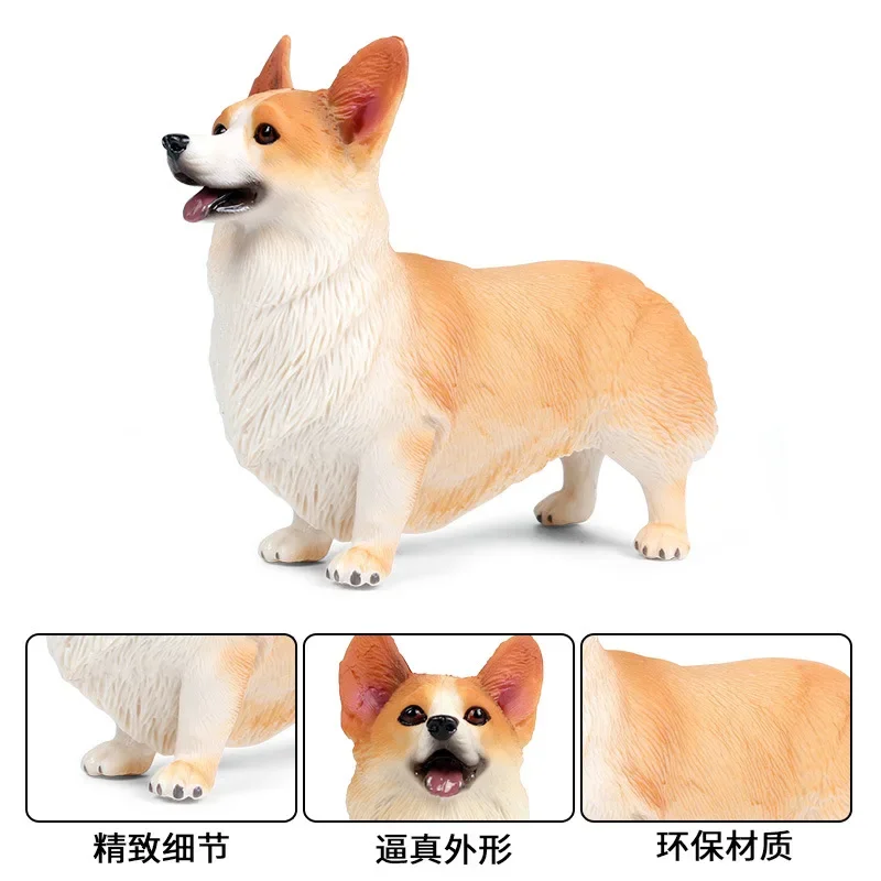 สัตว์เลี้ยงสุนัขตุ๊กตา Corgi Schnauzer Shiba Inu Shepherd Puppy Miniature Action Figure อุปกรณ์เสริมเด็กของขวัญตกแต่งบ้าน