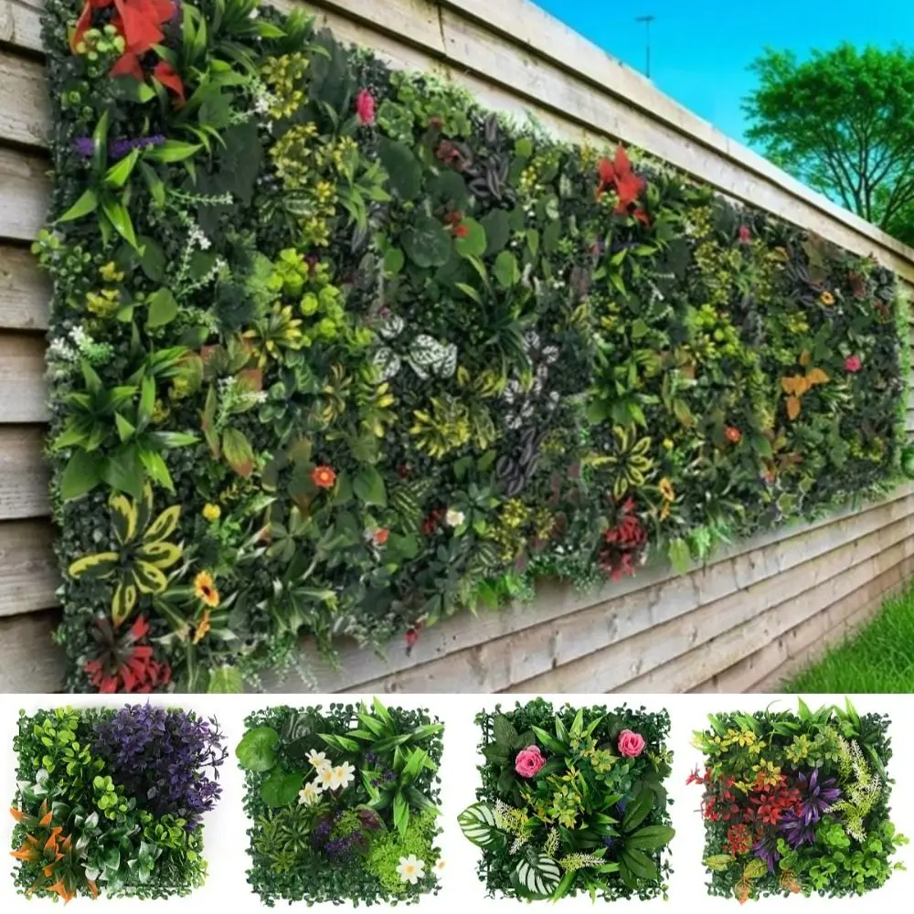 

DIY Artificial Plant Wall Panel Eternal Life UV Protection Simulation Maple Plant Sheet Durable Green Fake Green Grass Mat