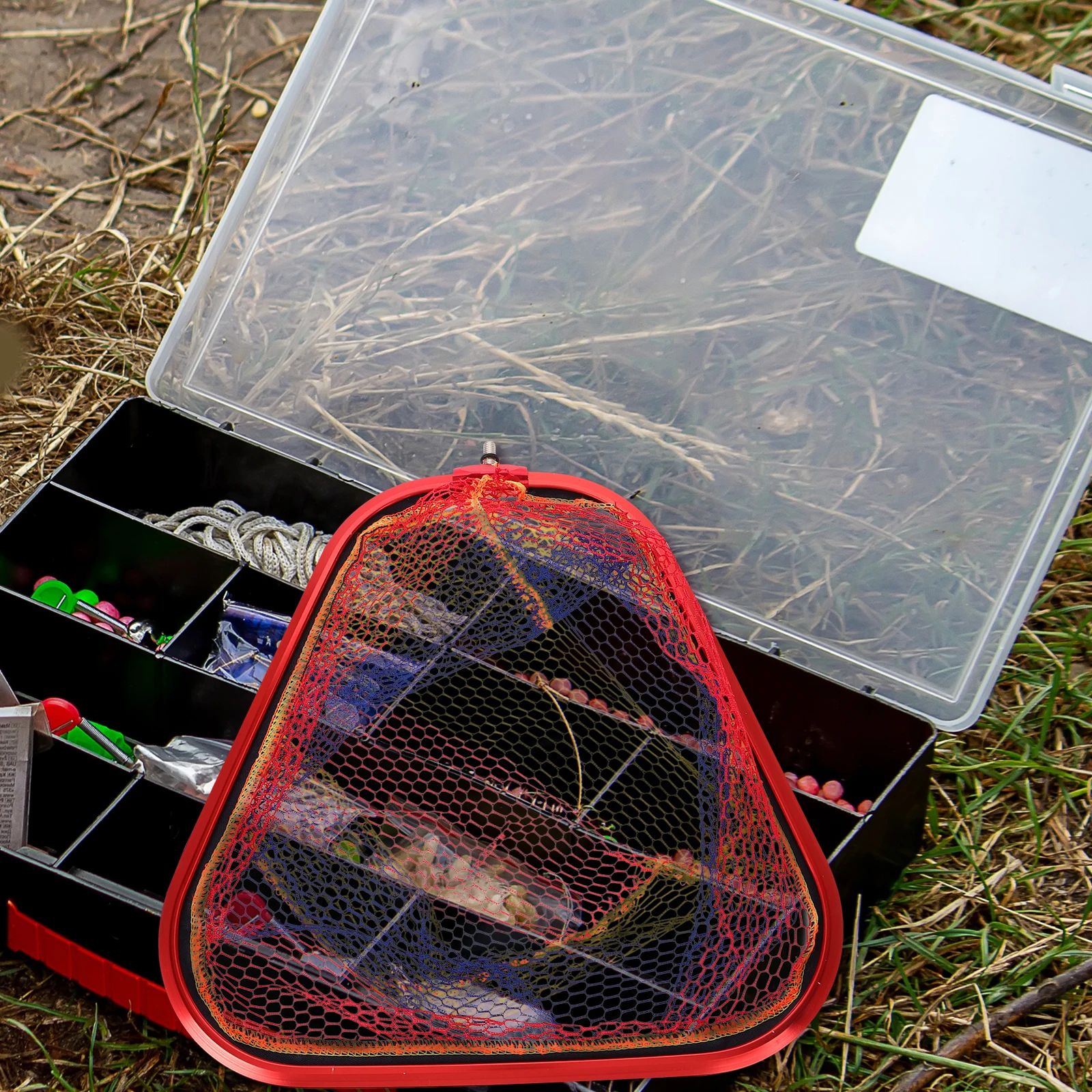 

Aluminum Alloy Fish Net Large Bait Nets Tank Trap Castnet Fishing Casting Crabbing Wide Opening Thick Net Head Large Basket Area