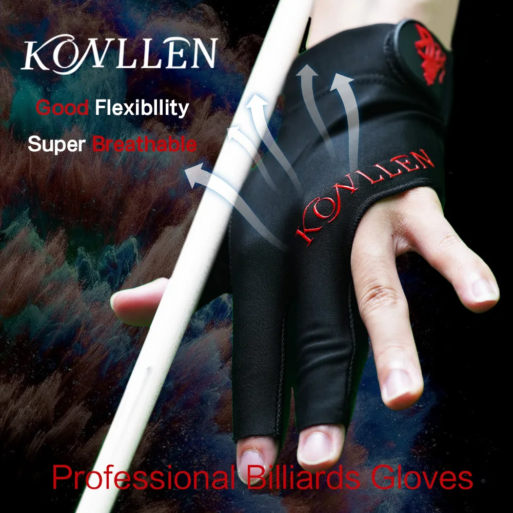 

KONLLEN new Pool Glove Fingerless Gloves Left Hand Gloves Snooker Gloves Pool Cue/Carom Gloves Durable Billiards Accessories