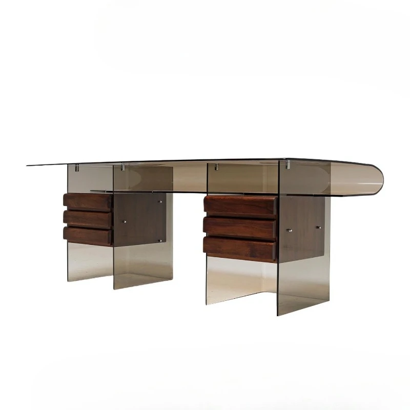 Transparent acrylic floating desk, Italian light luxury and high-end feel