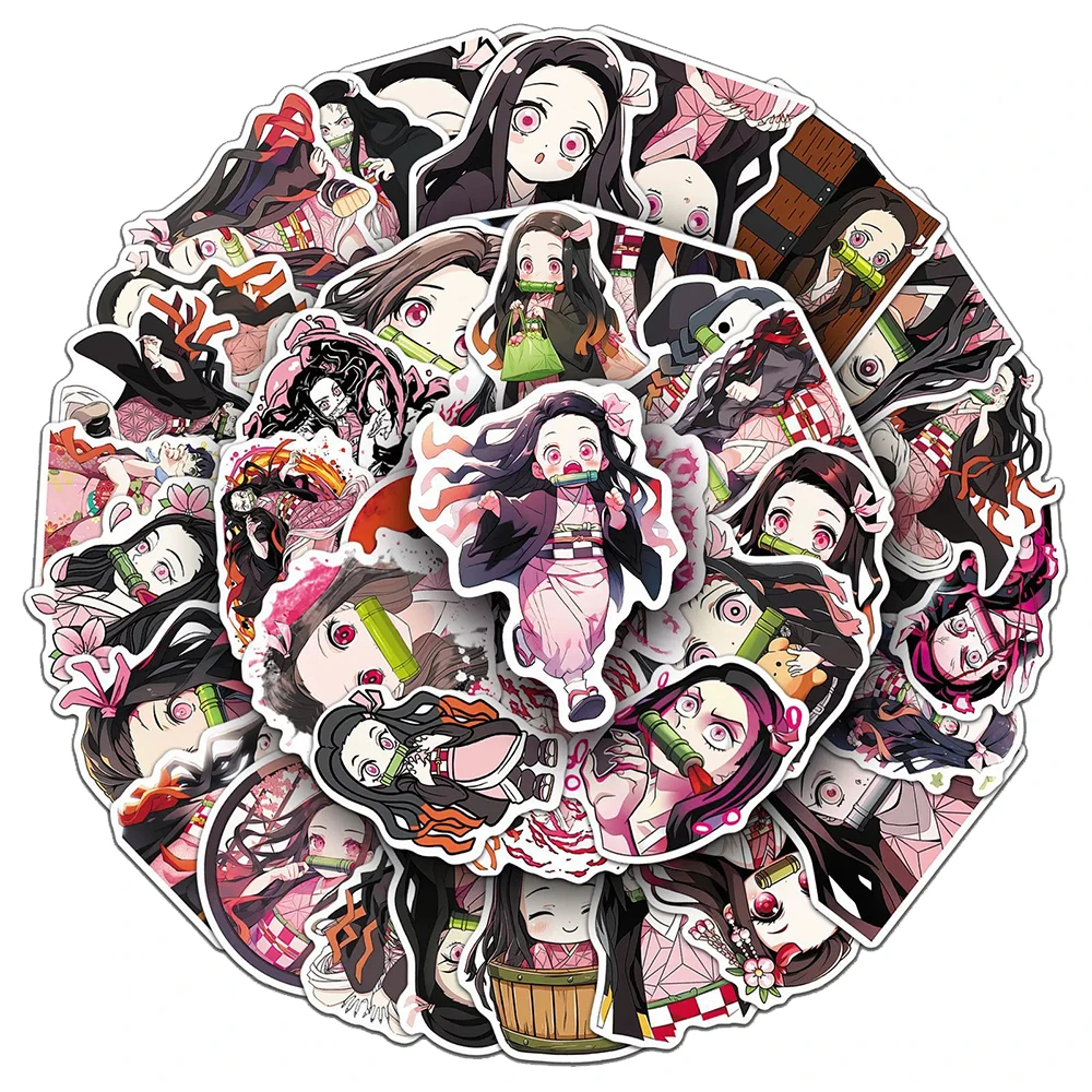 10/30/50pcs Anime Demon Slayer Kamado Nezuko Stickers Cartoon Decal Luggage Phone Stationery Laptop Cute Girl Decoration Sticker