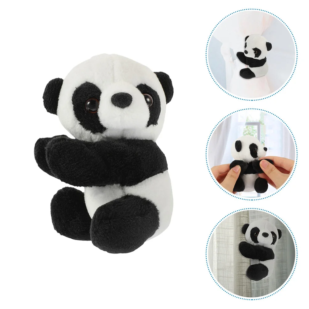 2 pçs foto brinquedo de pelúcia panda clipe escritório criança dedo animal de pelúcia curto pp algodão