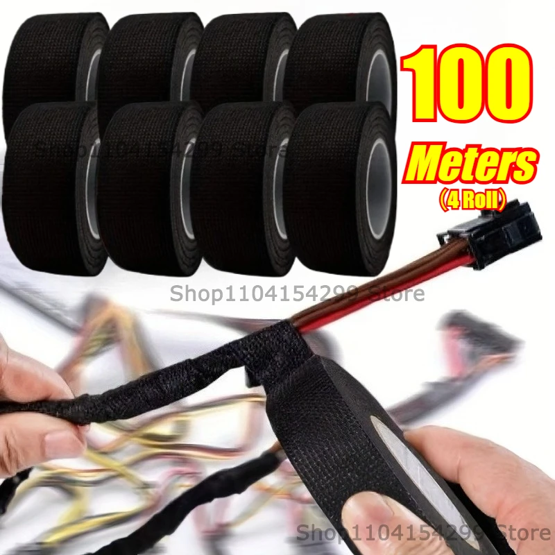 

9/15/19/25mm Car Engine Compartment Car with High Temperature Resistance Insulation Flame Retardant Velvet Electrical Tape Cloth