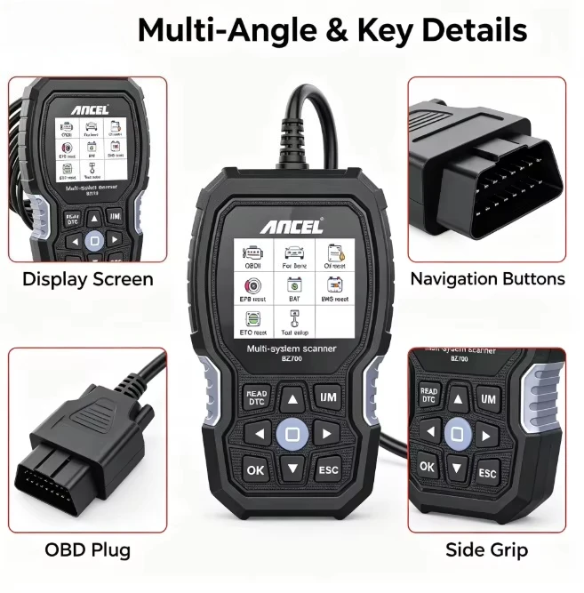 ANCEL BZ700 Car Diagnostic Scan Tool for Mercedes Benz Sprinter Smart 2000-2020 Read/Erase Codes Lifetime Free Update