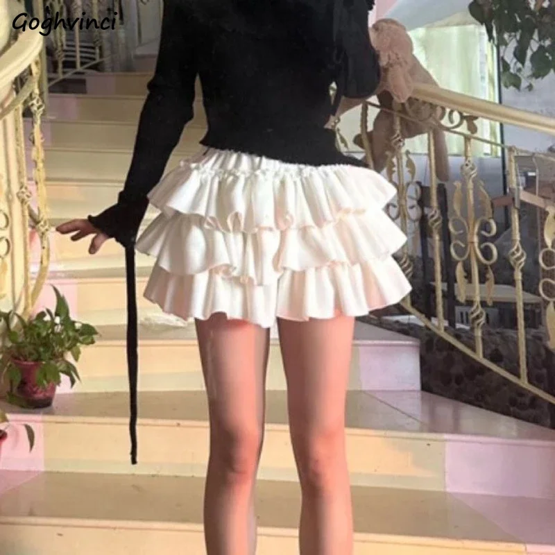 

Puffy Cake Skirts Women High Waist Mini All-match Trendy Safety Streetwear Casual Korean Fashion Spring Summer Sweet Spicy Girls