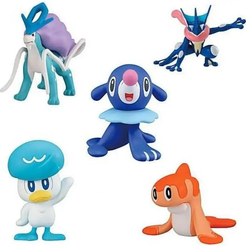 5pcs/set TAKARA TOMY MS BOX13 Suicune Greninja popplio Quaxly MC Tatsugiri Action Figure Model Toys Gift for Birthday Children