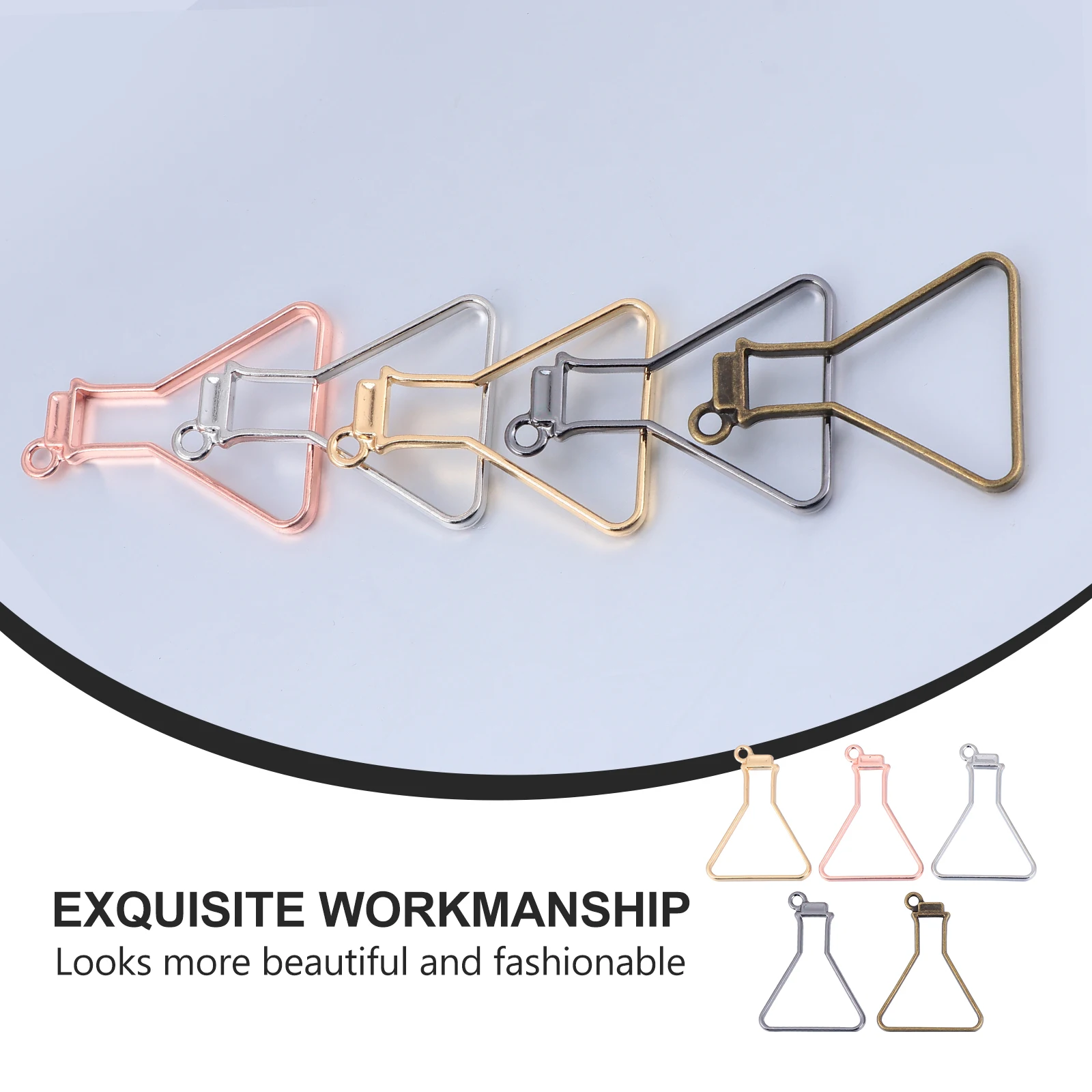 

50 Pcs UV Epoxy Frame Jewelry Earring Bezels Making Open Pendants Back Drifting Bottle Alloy