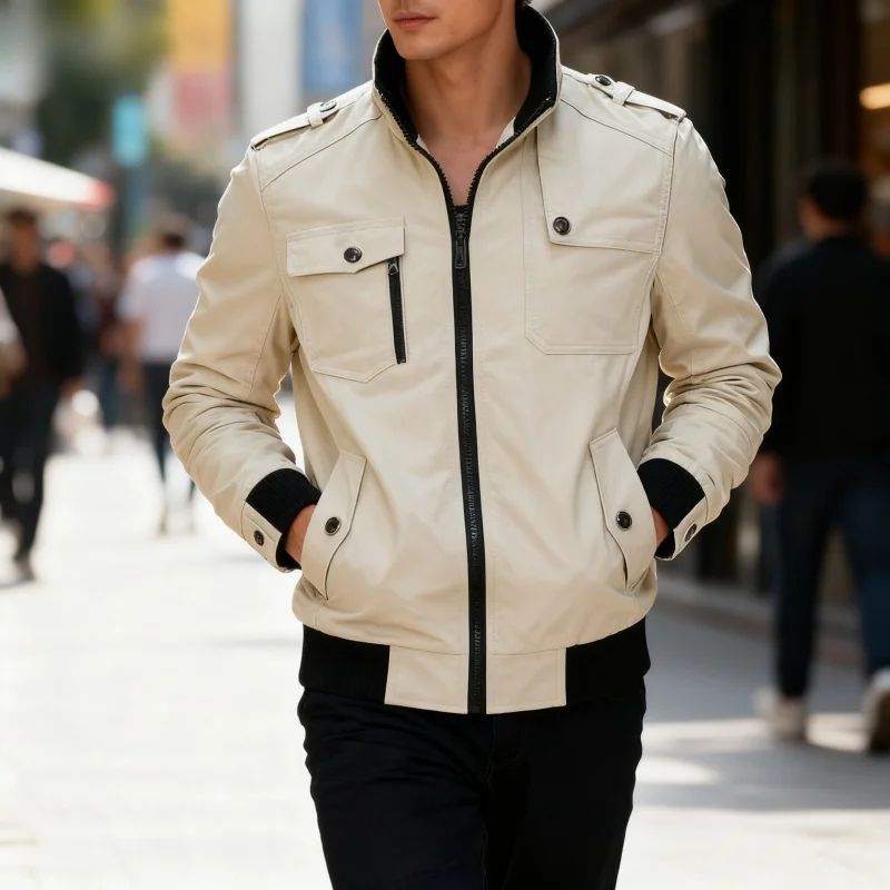 

2026 Spring Autumn New Bomber Jacket Men Fashion Slim Windbreaker Jacket Coat Men Clothing Tactics Military Casual Jacket Men