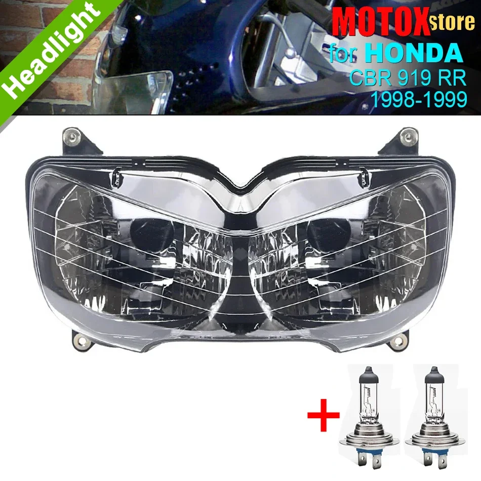 

Motorcycle Headlamp Assembly Fit for Honda CBR919RR Headlight Assembly 1998 1999 CBR 919 RR 919RR CBR900RR Head Light Lamp