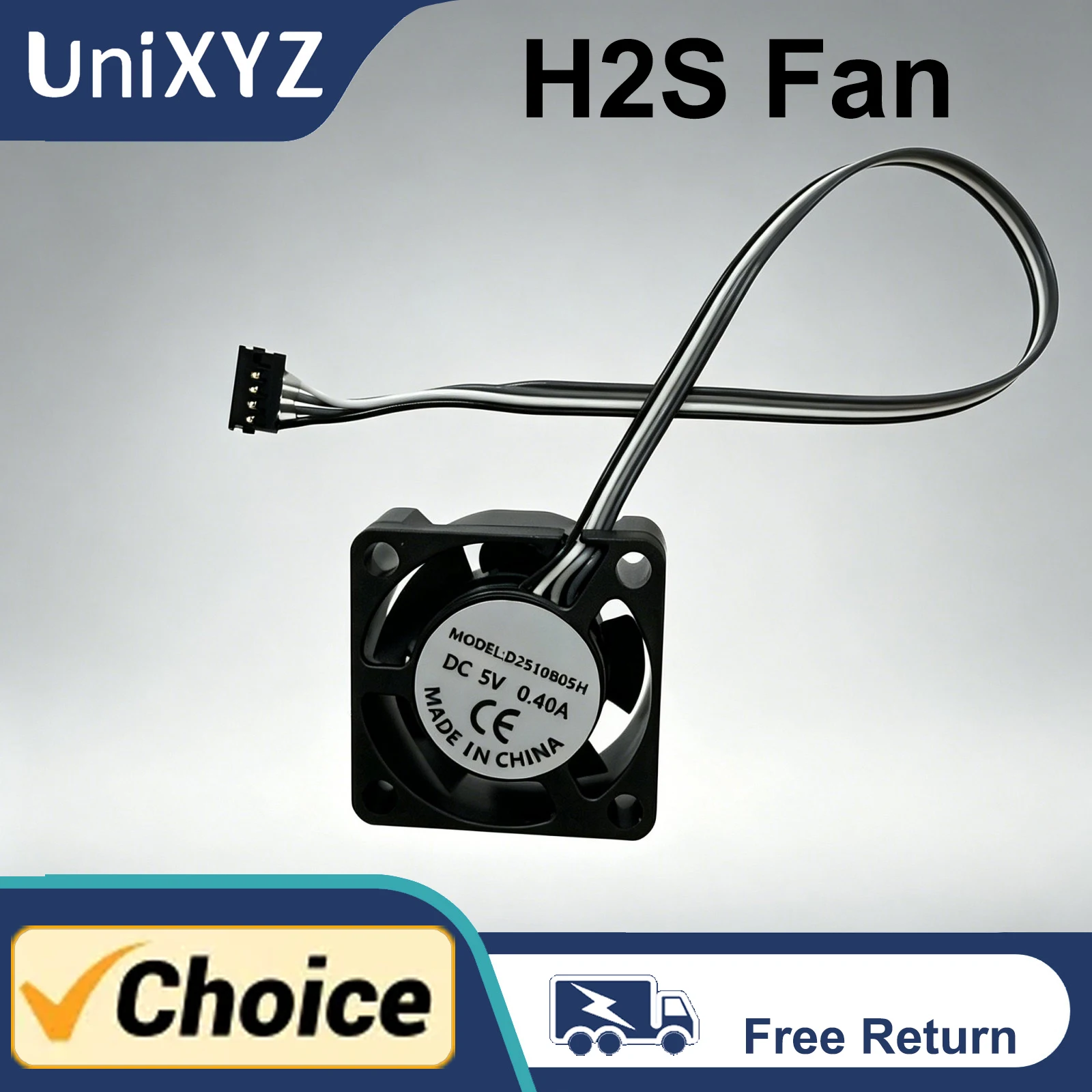 

H2S Hotend Cooling Fan Dual Ball Bearing Brushless 2510 Fan for Bambu Lab H2S 3D Printer Cooling System