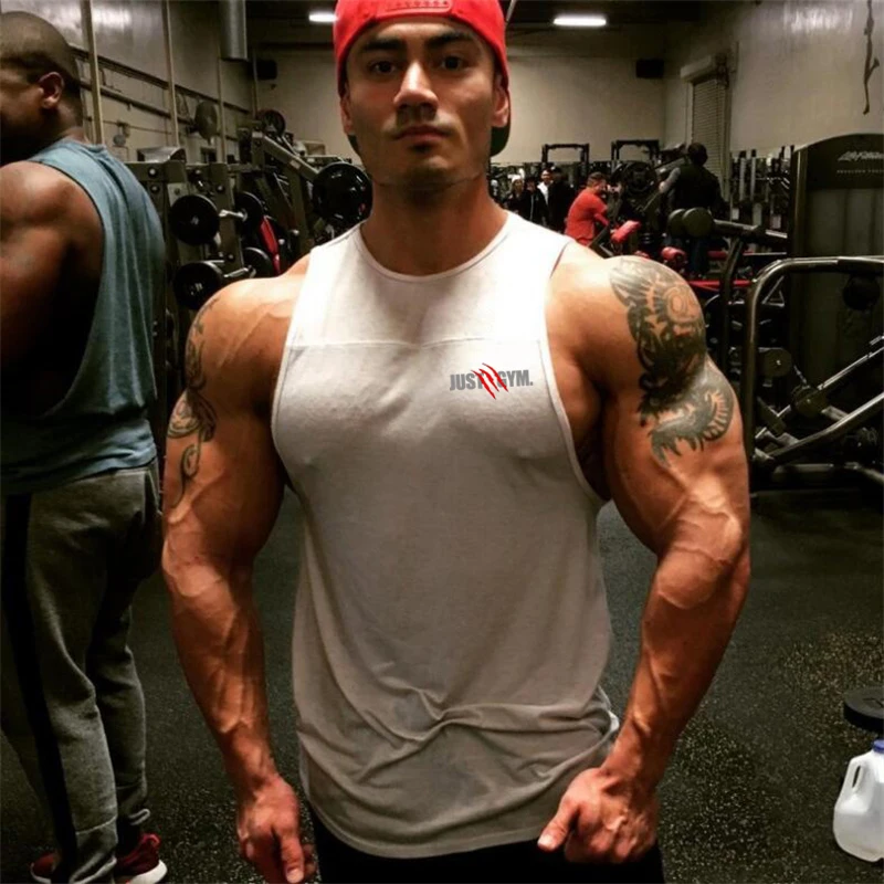 Gym Bodybuilding Casual Stitching Vests Summer Workout Breathable Cotton T-shirts Mens Loose Fitness Muscle Sleeveless Clothing