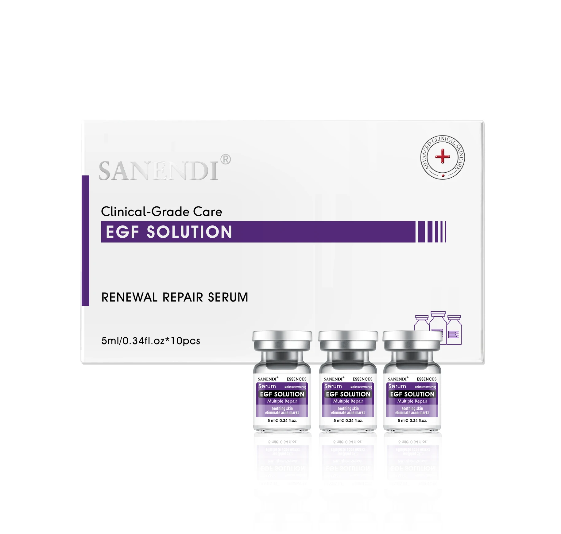 Las mejores ampollas de renovación de colector Facial de ácido hialurónico OEM ESSENCECE SOLUCIÓN DE LA PIEL CLAR Sérum de piel blanqueador facial antienvejecimiento