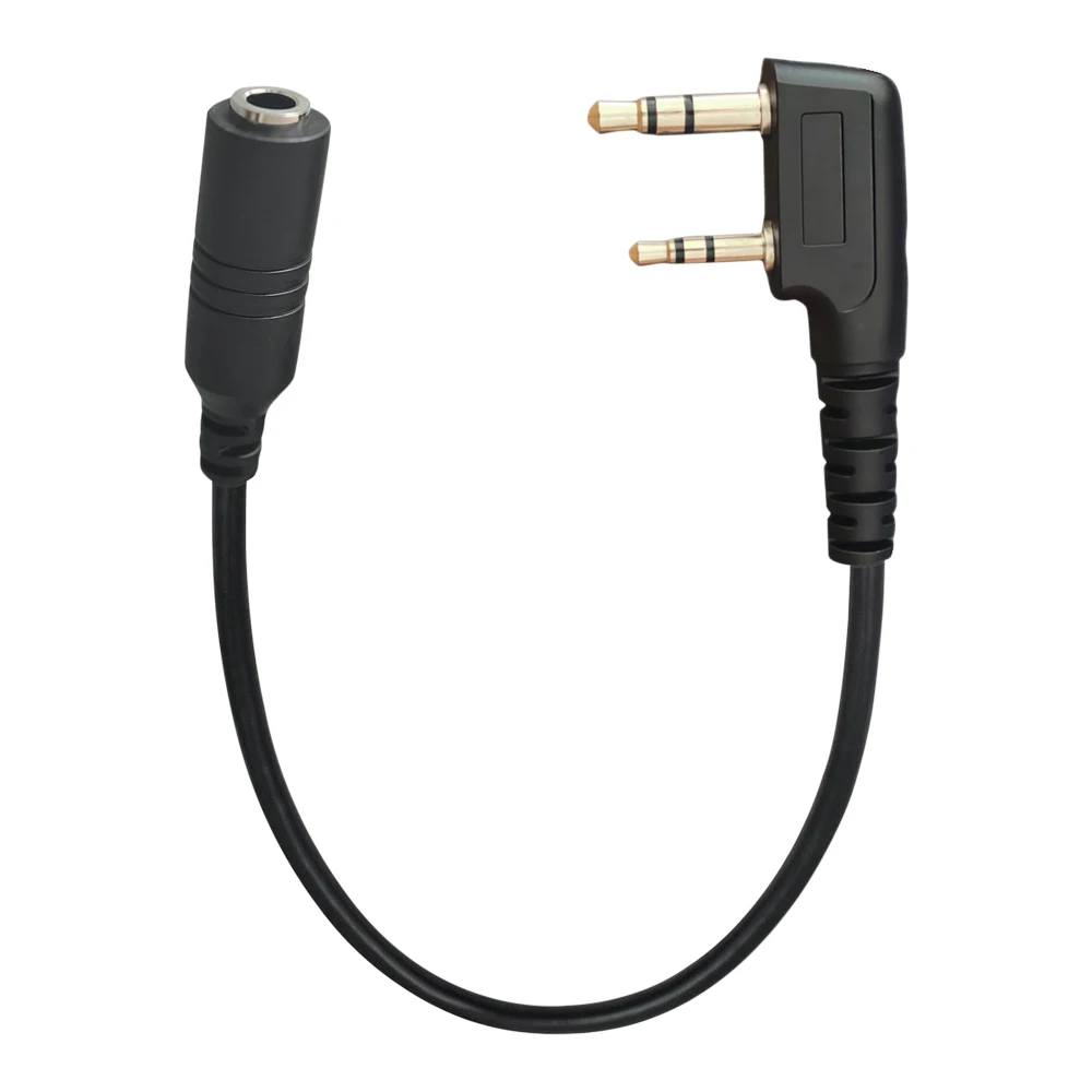 Adapter kabla słuchawkowego do walkie-talkie, adapter słuchawki 2-pin na 3,5 mm do UV-5R UV-82 BF-888S UV-17R UV-K5 UV-K6 GMRS-5R GM-15PRO