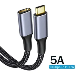 Usb 3.1 Verlengkabel Usb C Pd 100W 10Gbps Breidt Kabel Mannelijk Naar Vrouwelijk Type C Extender Snel Opladen Kabel Kabel Digitale Kabels