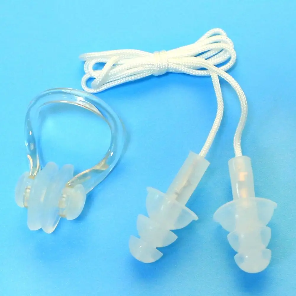 Soft Silicone Ear Plugs With Box Waterproof Swimming Earplugs Nose Clip Snore Hearing Protect Noise Reduction Protection