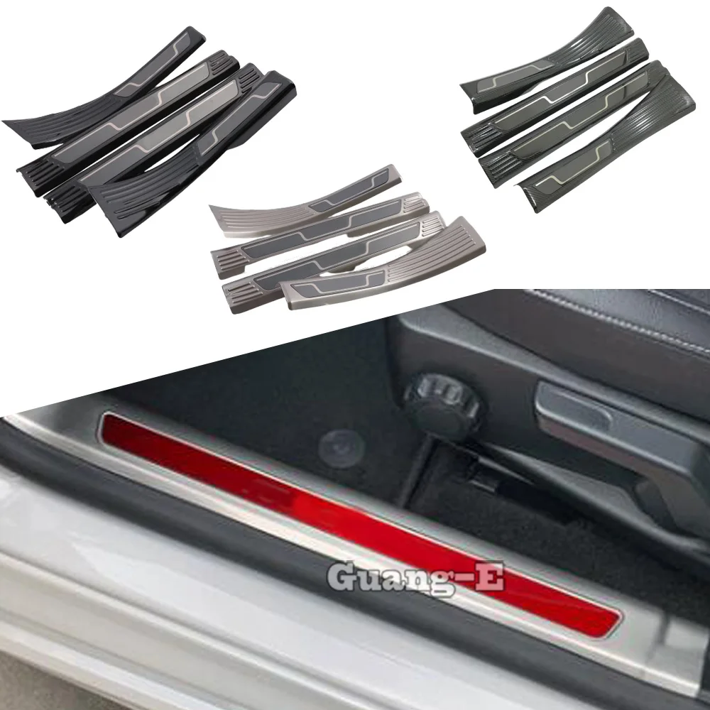 

For Ford Focus 2019 2020 2021 2022 Steel Car Inner Door Sill Scuff Plate Cover Threshold Strip Trim Pedal Interior Accessories