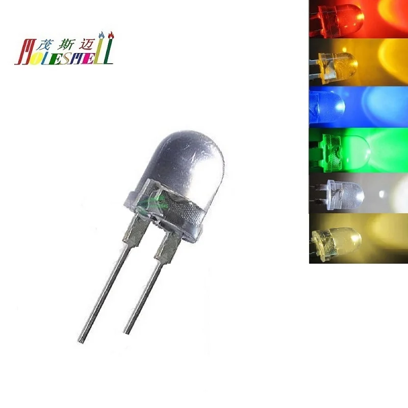 250pcs 10mm 0.5w Water Clear Red Yellow Blue Green White LED Super Bright Light Lamp Diodes Bulb