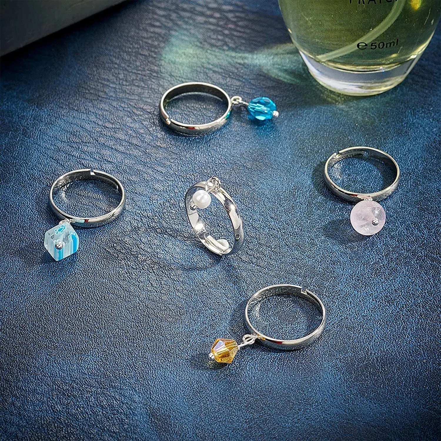 5 teile/los Edelstahl Einstellbar Leere Ring Mit Löcher Für DIY Schmuck, Der Einstellung Zubehör Charms Materialien Handwerk – Detail 5