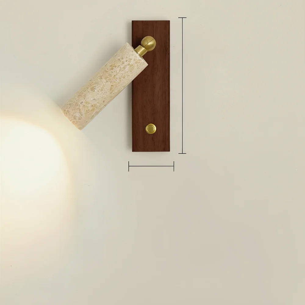 Unique Travertine Stone Wall Light Modern Wabi Sabi Bedroom Bedside Sconce Aesthetic Atmosphere Interior Wall Lamp