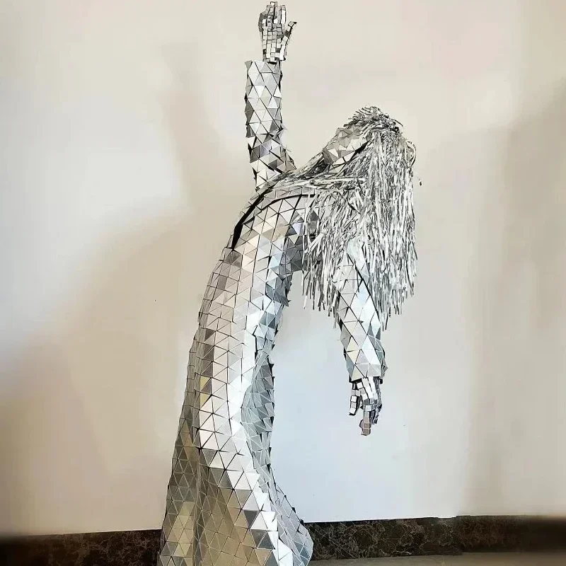 Srebrne lustrzane sukienki damskie z kołnierzem Kostiumy na imprezę DJ Stage Performance Suit Gogo Dance Bar Art Parade Dresses Stilt Clothing