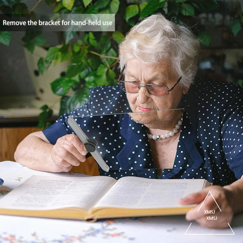 Portable Hands-Free Wearing Magnifying Glass, Flexible Gooseneck Full Page Magnifier for Reading Aid, Sewing and Handicrafting