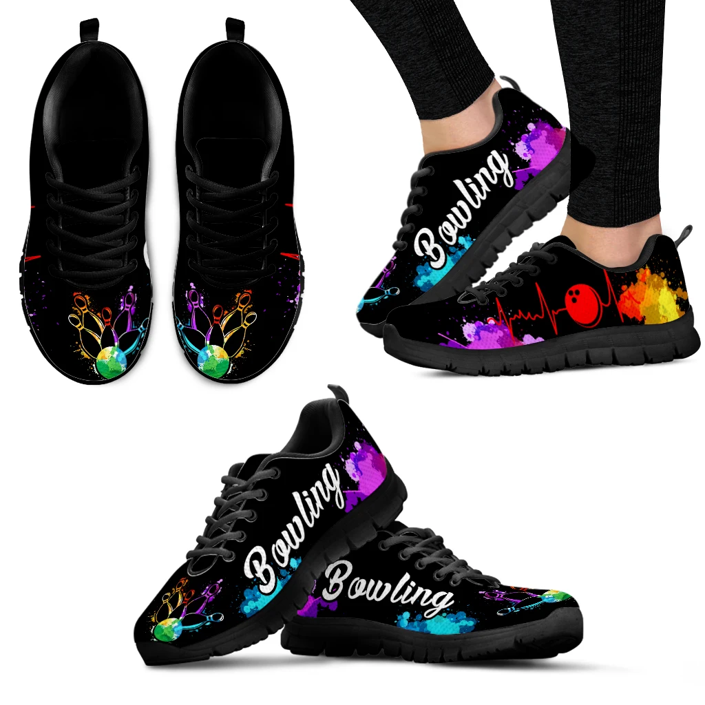 

INSTANTARTS боулинг для любителей дизайна легкая Уличная обувь черные дышащие кроссовки цветные граффити обувь кроссовки