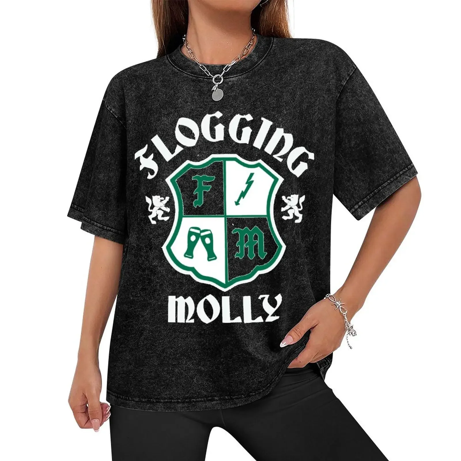 Flogging Molly FM Green Essential T-Shirt anime vintage graphic tee plain black t shirts men