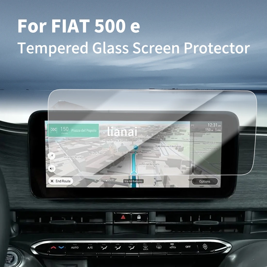 

Защитная пленка для экрана Carplay, защитная пленка из закаленного стекла, навигатор, автомобильные наклейки, аксессуары для 24 Fiat 500 e