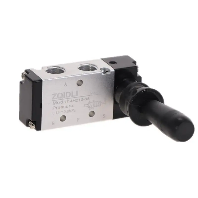 4H210-08 5/2 Way Hand Lever Operated Control Pneumatic Manual Valve w Muffler and Quick Fitting Select image 6
