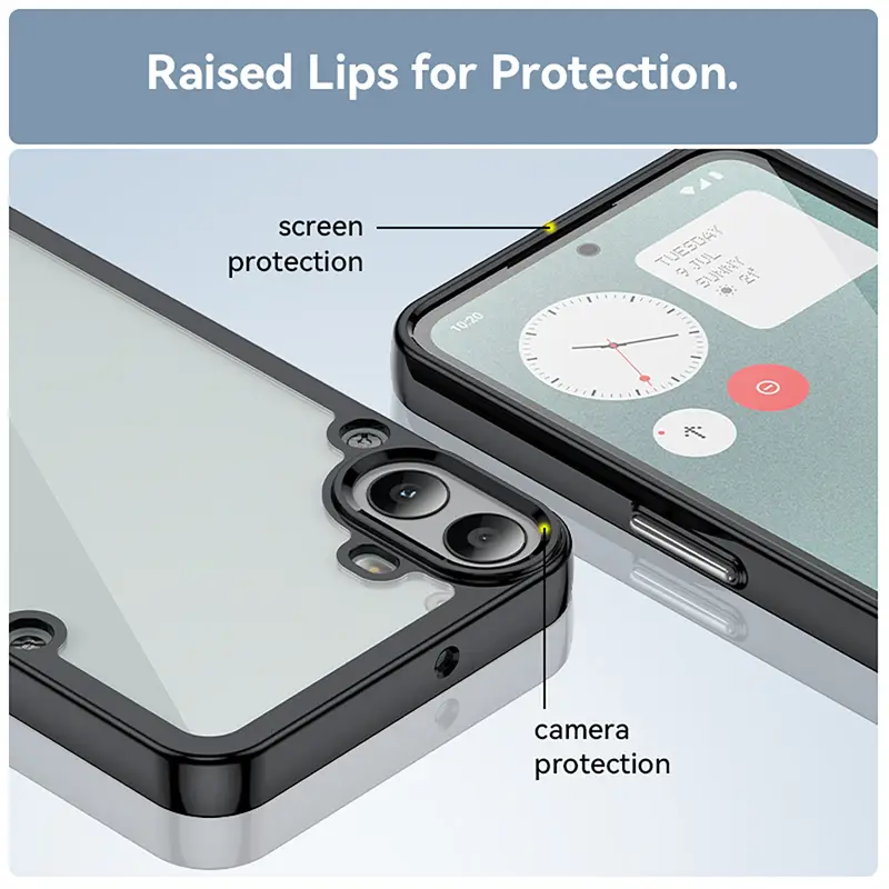 غطاء خلفي مات شفاف مقاوم للصدمات مع وسادة هوائية لهاتف CMF By Nothing Phone 1 غطاء هاتف صلب مع إطار سيليكون لـ Nothing CMF Phone1 - 6