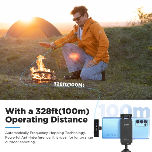 Imagen 2 del producto BOYA BOYALINK A micrófono Lavalier inalámbrico para iPhone iPad teléfonos Android tipo C cámara DSLR Youtube grabación en vivo