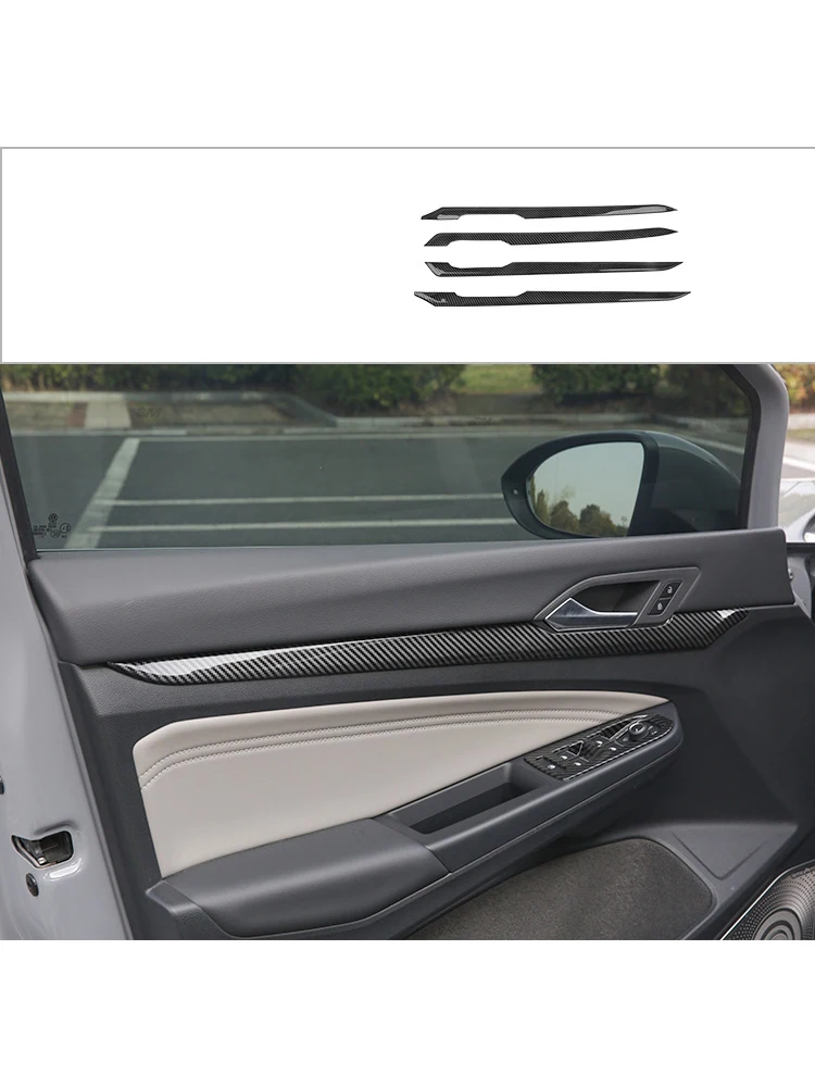 carbon fiber Car Interior Door Board Cover Panel Trim Chrome for Volkswagen Vw Golf 8 MK8 Pro R 2021 2022 Accessories 2020 2023