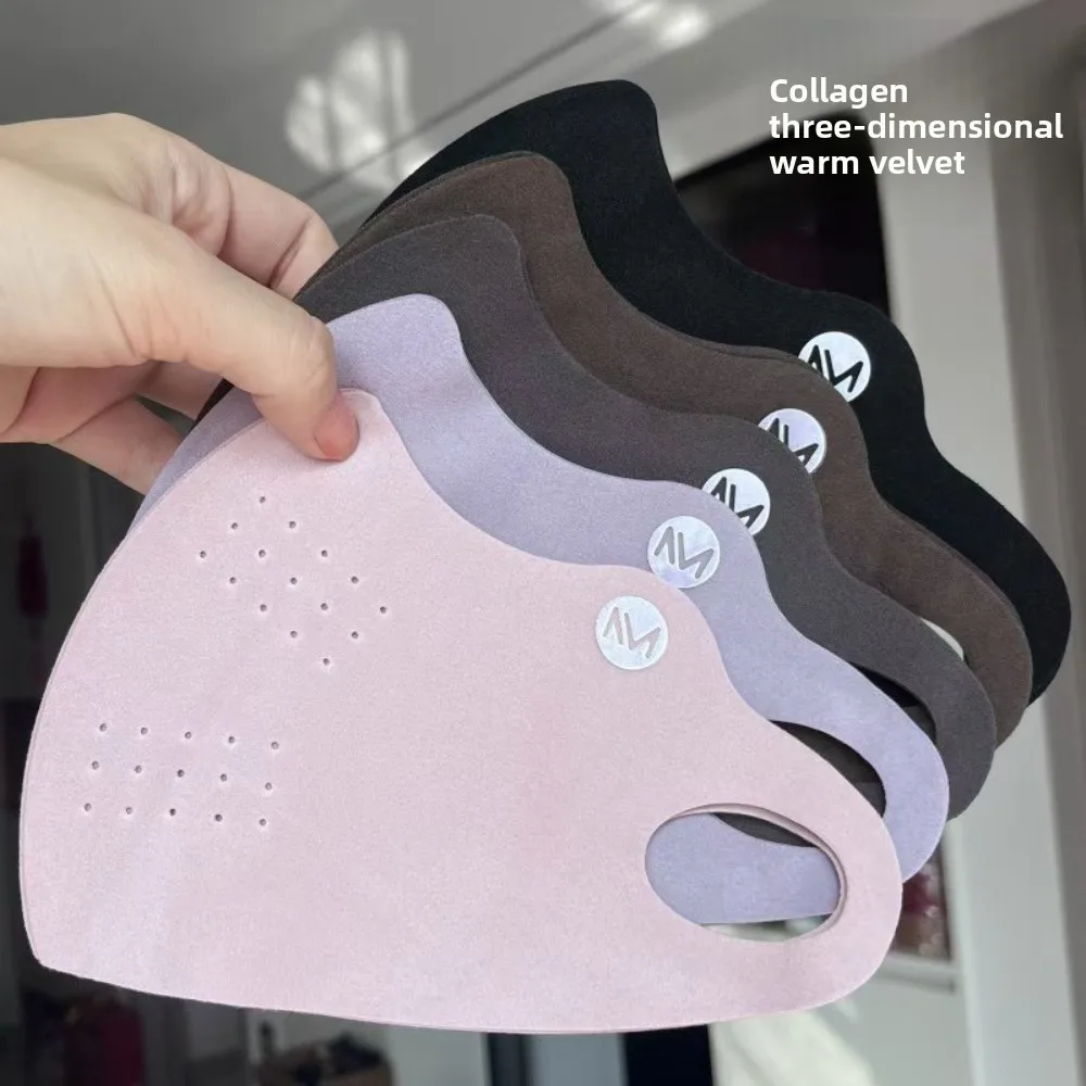 Nuevo Dralon máscara cálida transpirable a prueba de polvo velo facial lavable máscara