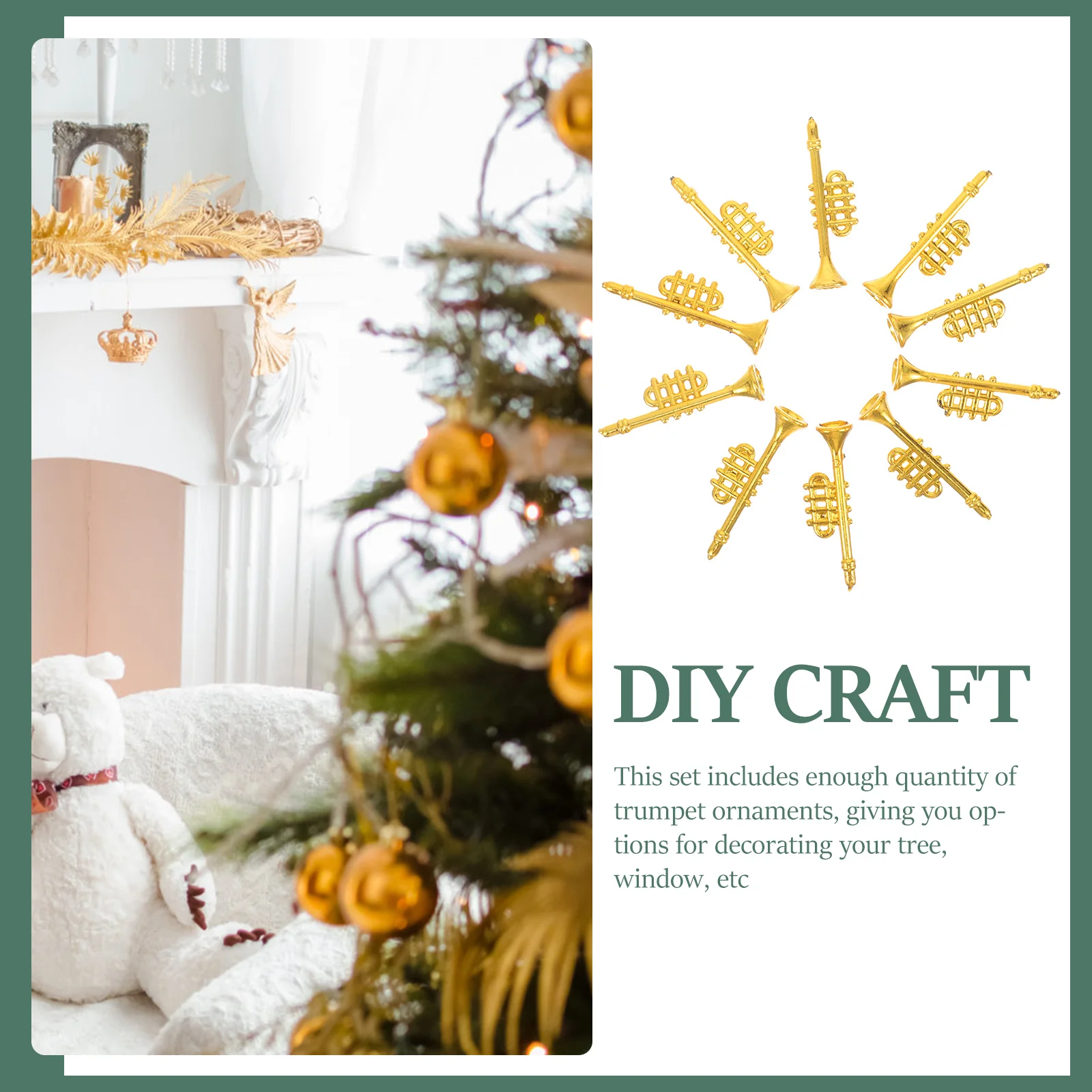 

10pcs Vintage Christmas Ornaments For Tree Decor Diy Craft Home Hotel Christmas Musical Decoration Party Window Hanging