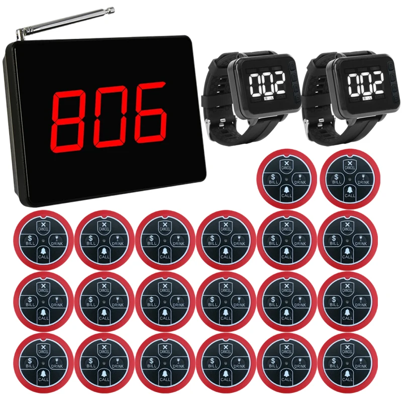 MSChina Factory 433 Pager Wireless Waiter Call Paging System Restaurant Table Number Bell Buzzer Food Restaurant Coffee Shop Bar