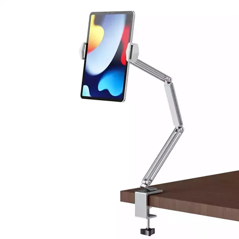 Tablet Stand for Bed Aluminum Arm Cell Phone Clamp Clip Overhead Mount Stand for iPad for Mipad for Galaxy Tabs Phones 4-13 inch