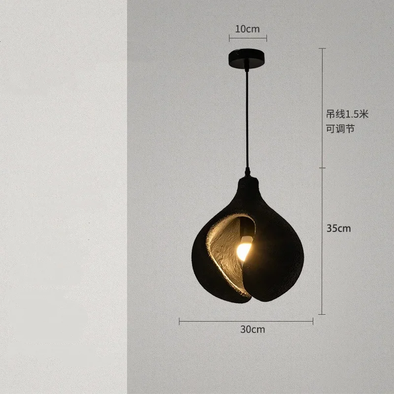Wabi Sabi hars hanglamp, Japanse grijze hanglamp voor restaurant, bar, kantoor, creatieve hanglamp voor binnen, eetkamer.