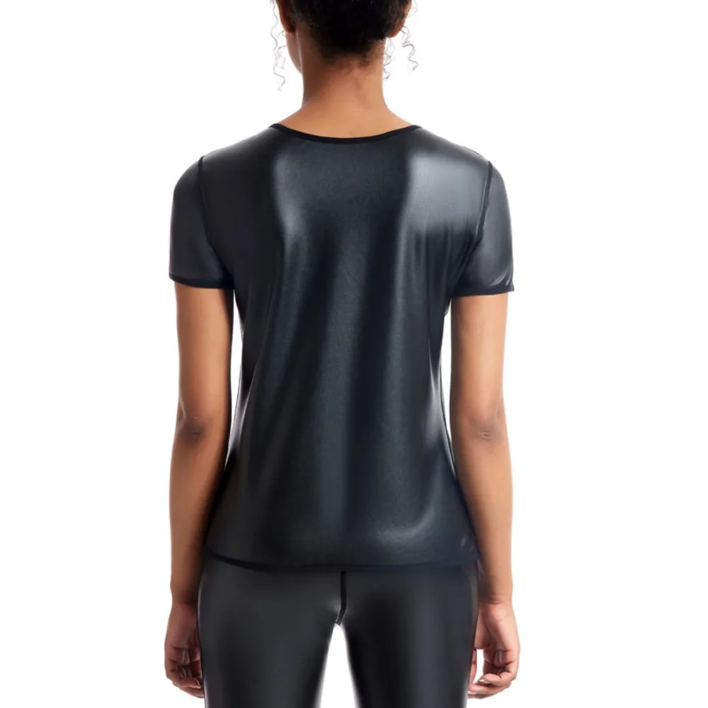 Slimming Short Sleeve Shapewear Top - High Elasticity Seamless Design for Layering & Outerwear | Chest Support