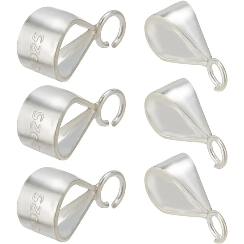 

1 коробка, 6 шт., стерлинговое серебро 925 пробы, соединитель, застежки-подвески, соединитель, очаровательный соединитель с застежкой для ожерелья с открытой петлей