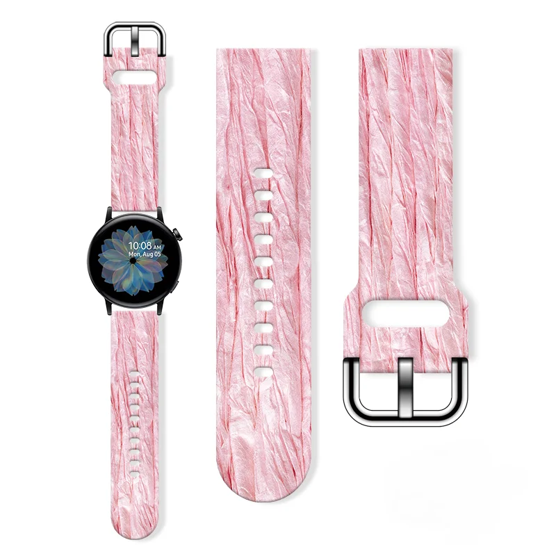 

20MM Texture Printed Strap for Samsung Galaxy Watch 7/6/5 40mm 44mm Band Replaceable Bracelet for Xiaomi Huawei Watch