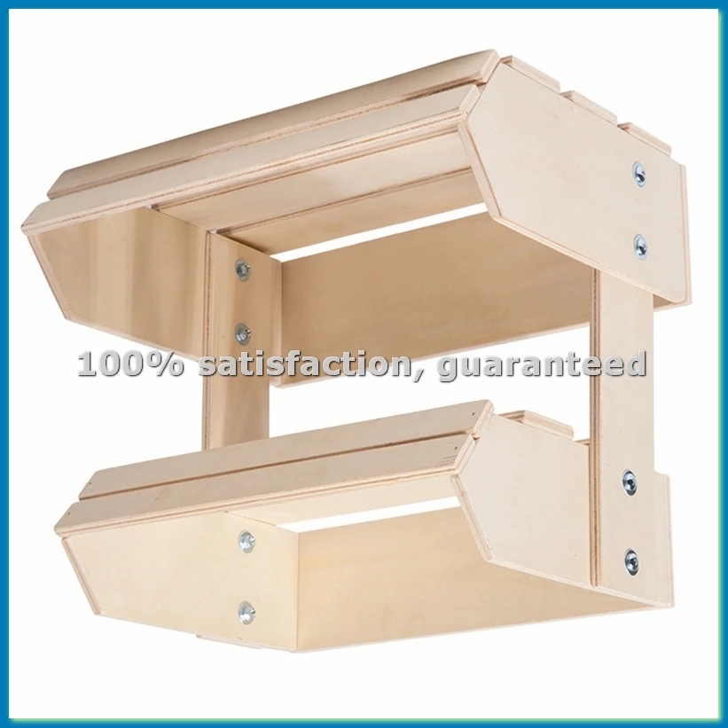 2-Tier Wooden Fruit Basket,Multipurpose Kitchen Storage for Vegetables, Bread, Style Food Container White-A50M