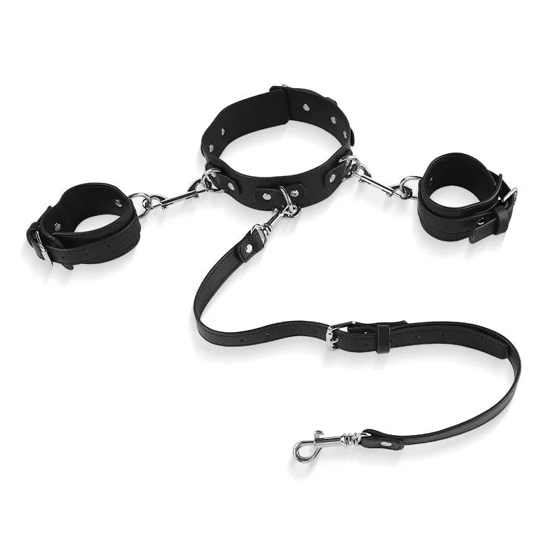 BDSM Adjustable Anal Hook Set Leather Collar Handcuff Straps BDSM Removable Anal Plug Multiple Play Accessories Adult Sex Toys view 6